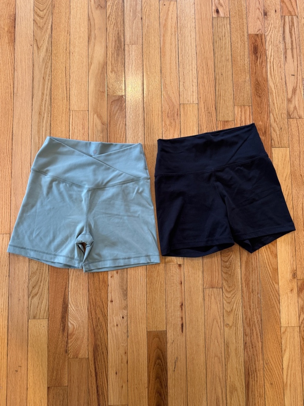 Yogalicious Bundle High-Waist Bike Shorts in Black and Sage